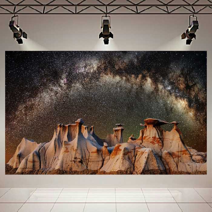 تابلو بوم طرح کهکشان و ستارگان مدل رشته کوه های مریخی کد AR2010
