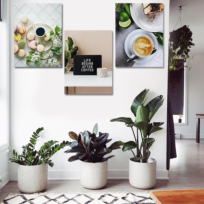 تابلو شاسی مدل دکوراتیو قهوه مجموعه 3 عددی