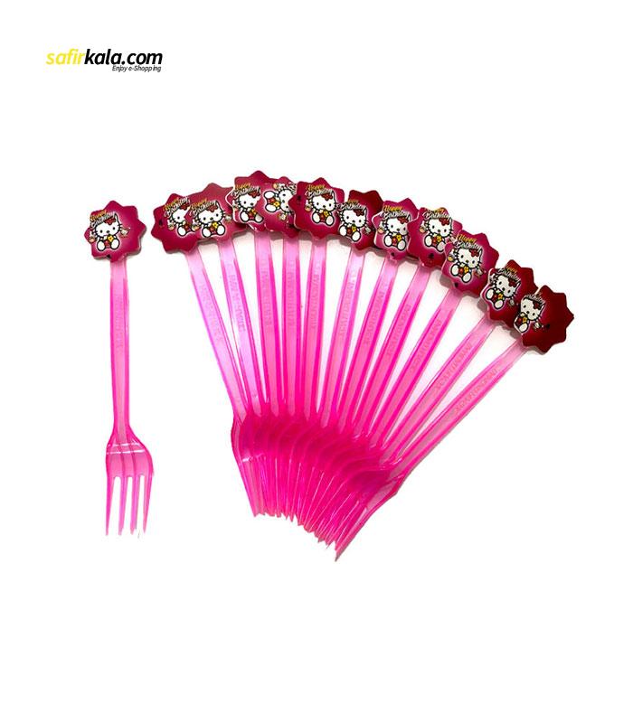 چنگال یکبار مصرف مدل کیتی بسته 12 عددی