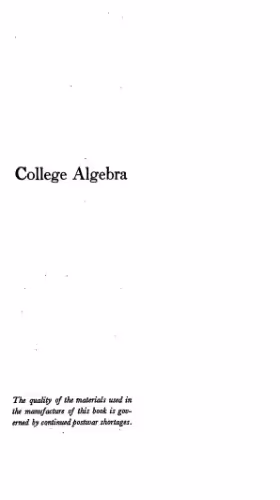 خرید و دانلود نسخه کامل کتاب College algebra