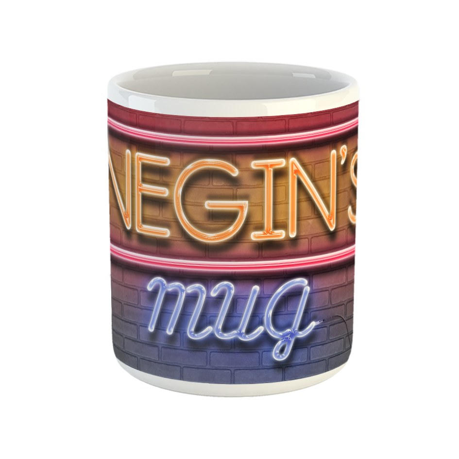 ماگ طرح تابلو نئون مدل نگین