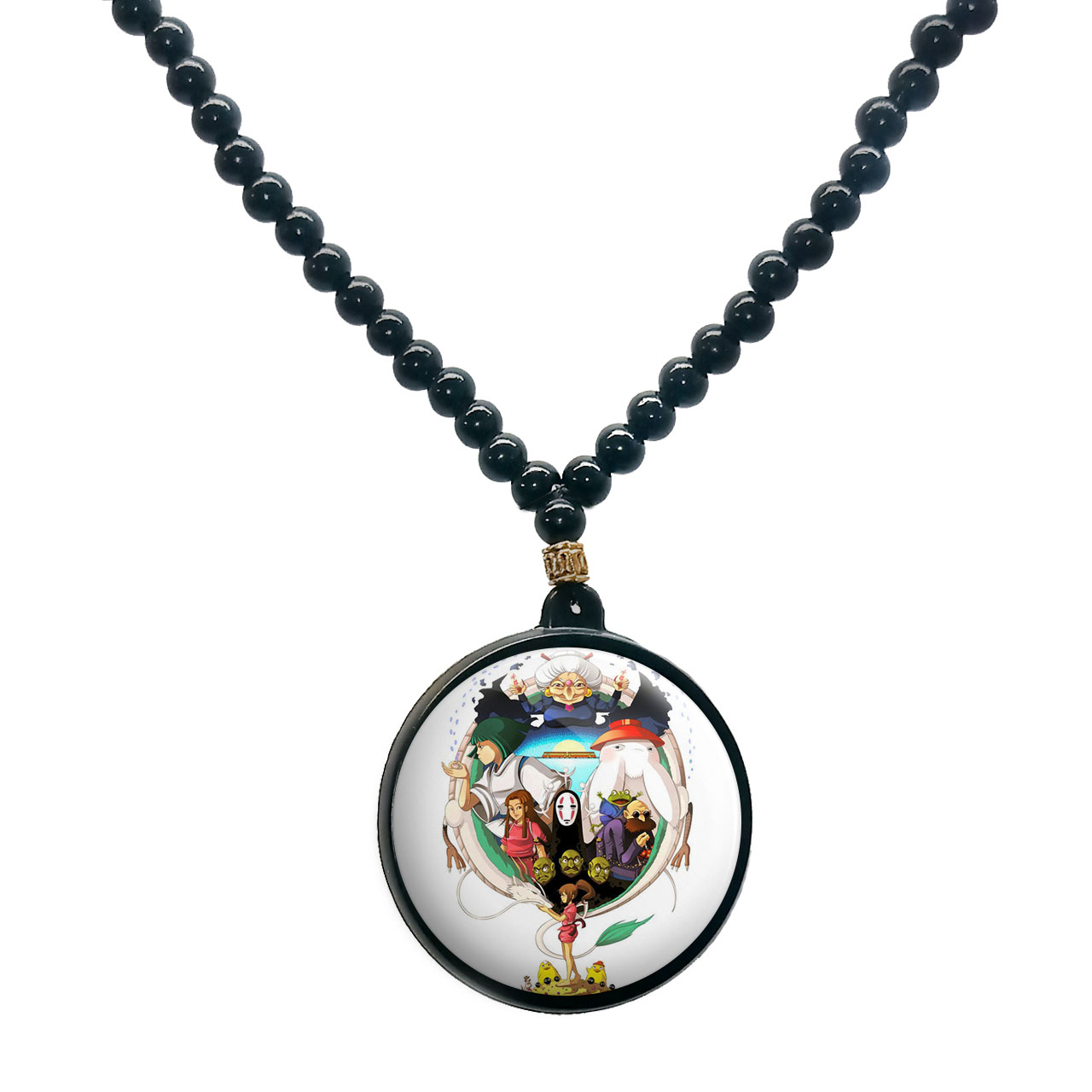 گردنبند پرمانه طرح Spirited Away کد pmd.25623 مدل دو طرفه