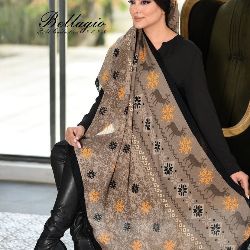 (روسری چارقد قم) شال پاییزه منگوله دار در رنگبندی بسیار زیبا و جذاب 