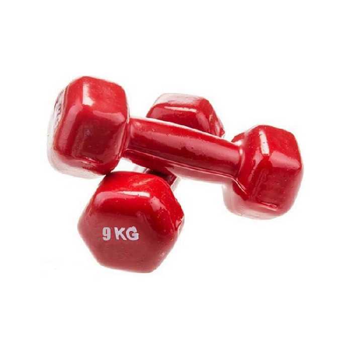دمبل ایروبیک روکش دار 9 کیلوگرمی رکورد بسته دو عددی