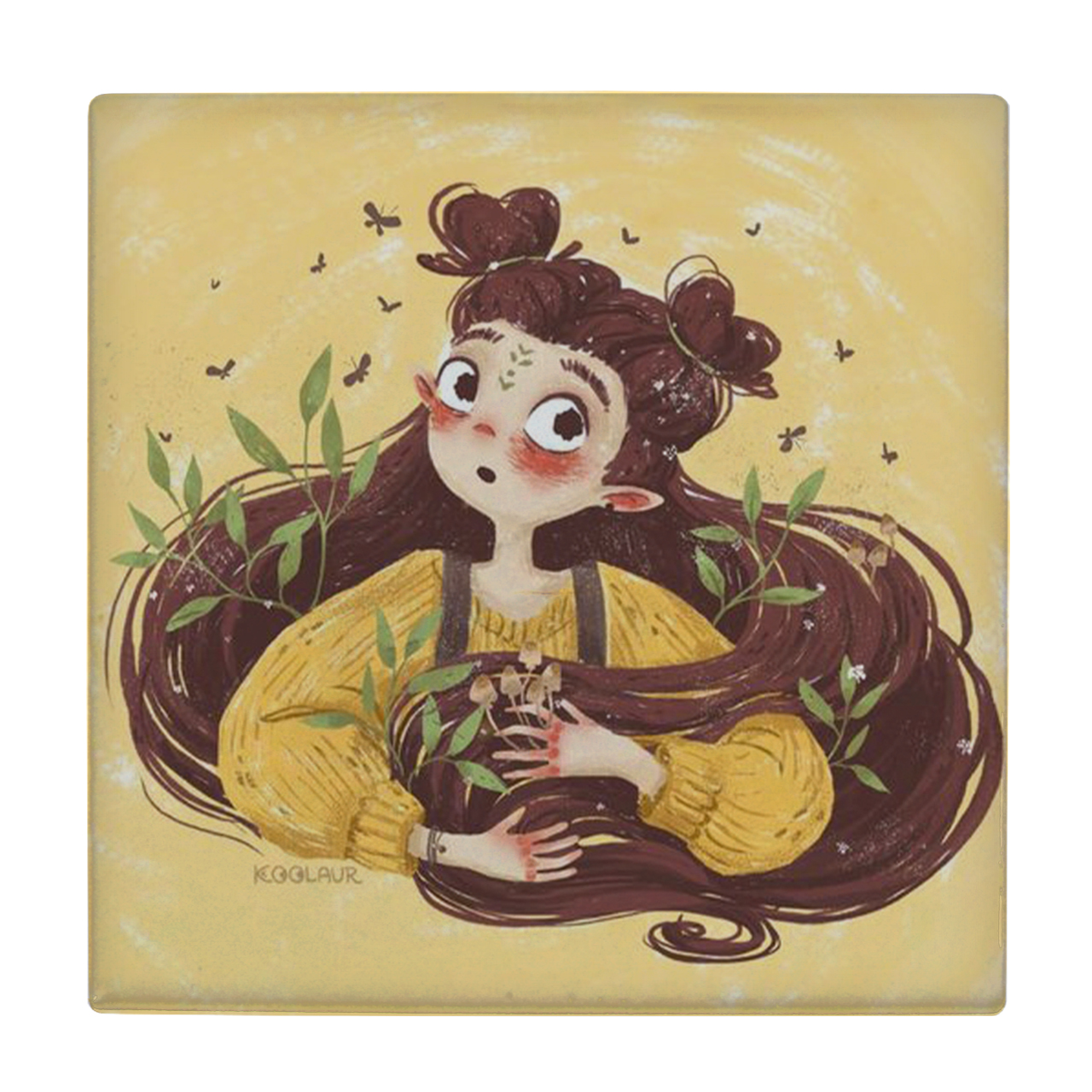 کاشی کارنیلا طرح دختر کارتونی مدل لوحی کد klh250