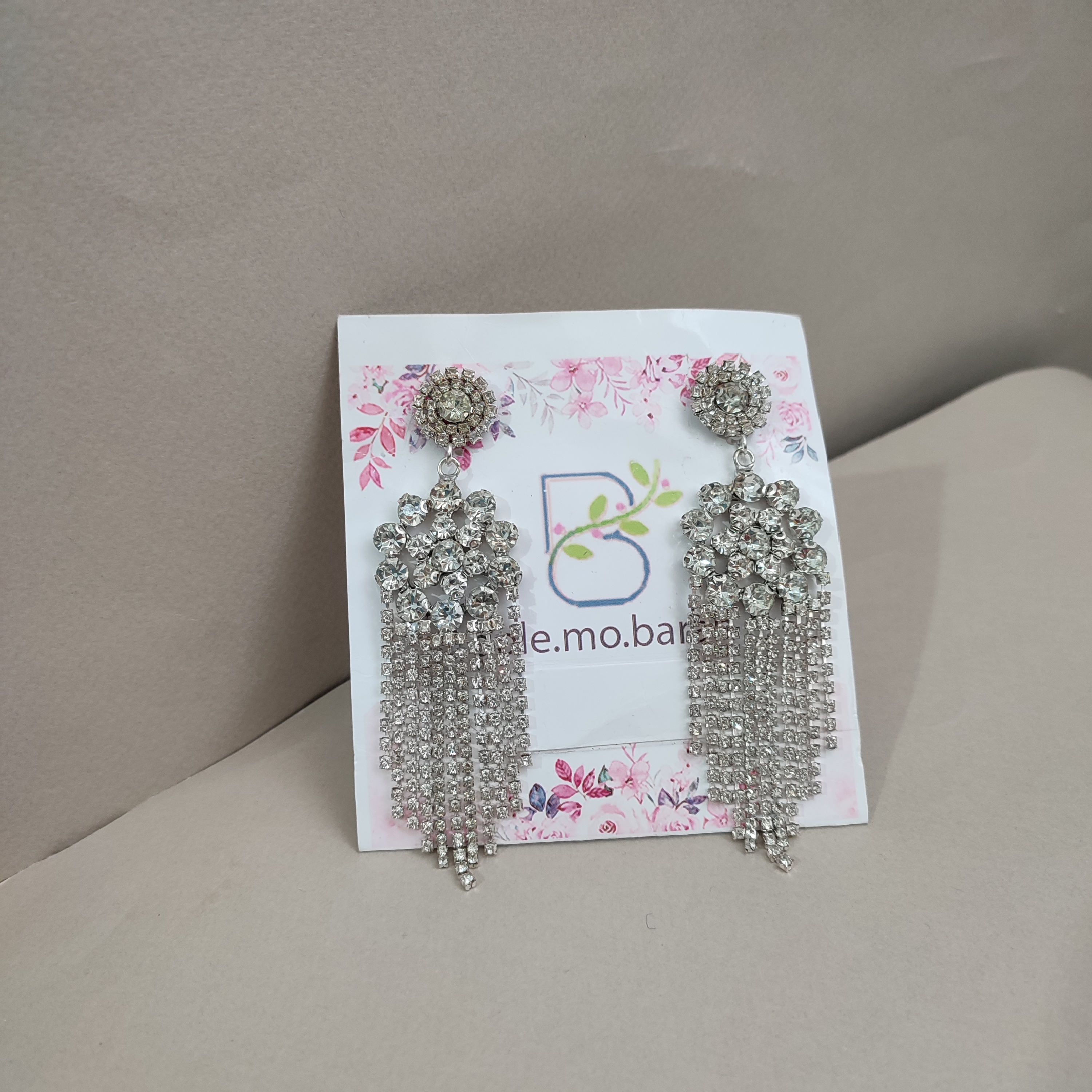 گوشواره مجلسی دو دایره آویز دار طرح محمدی