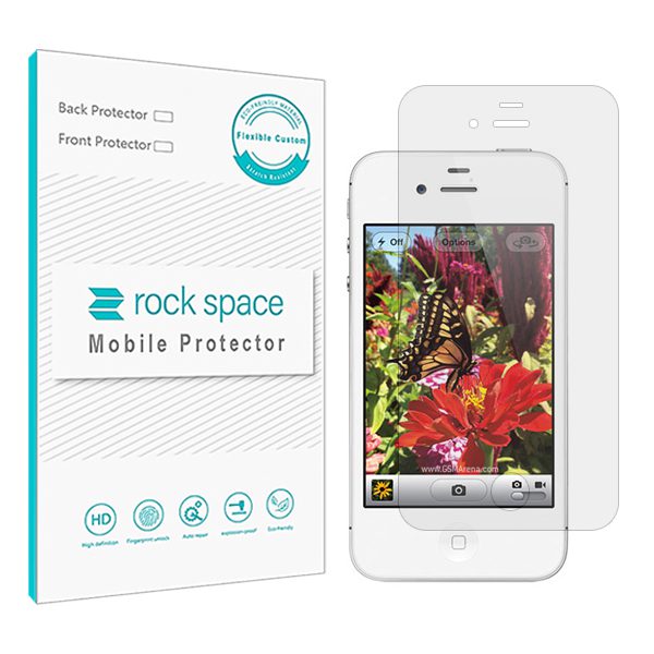 گلس آیفون P4-4S مدل نانو هیدروژل شفاف برند راک اسپیس کد S