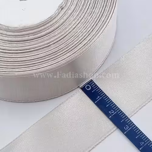 روبان 25 ساتن سفید استخوانی