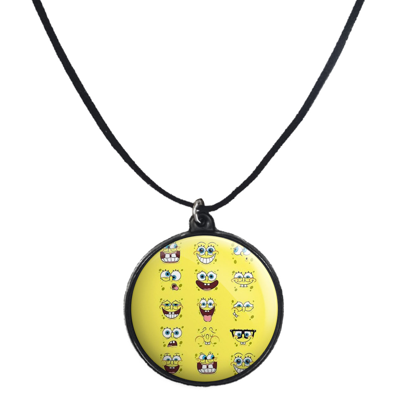 گردنبند پرمانه طرح باب اسفنجی کد pmb.4933 مدل دو طرفه