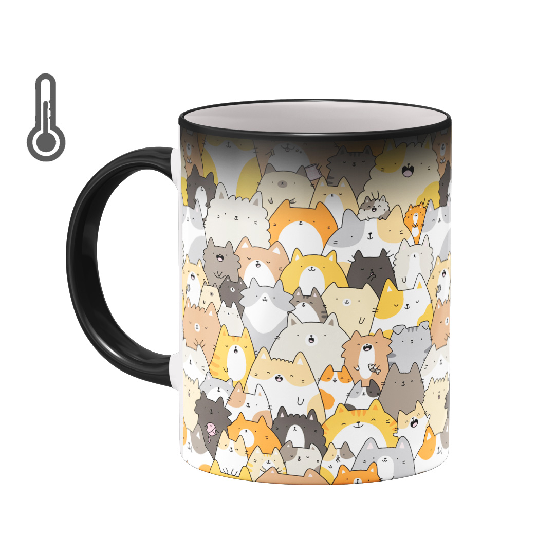 ماگ حرارتی بیگ ماگ مدل گربه های فانتزی کد 2675