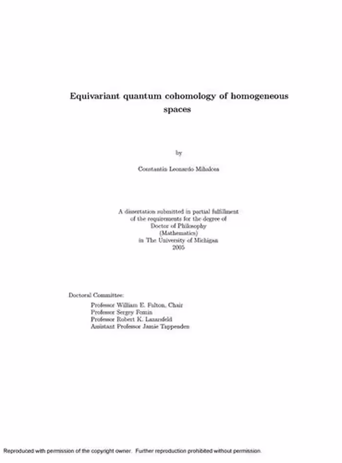خرید و دانلود نسخه کامل کتاب Equivariant Quantum Cohomology of Homogeneous Spaces
