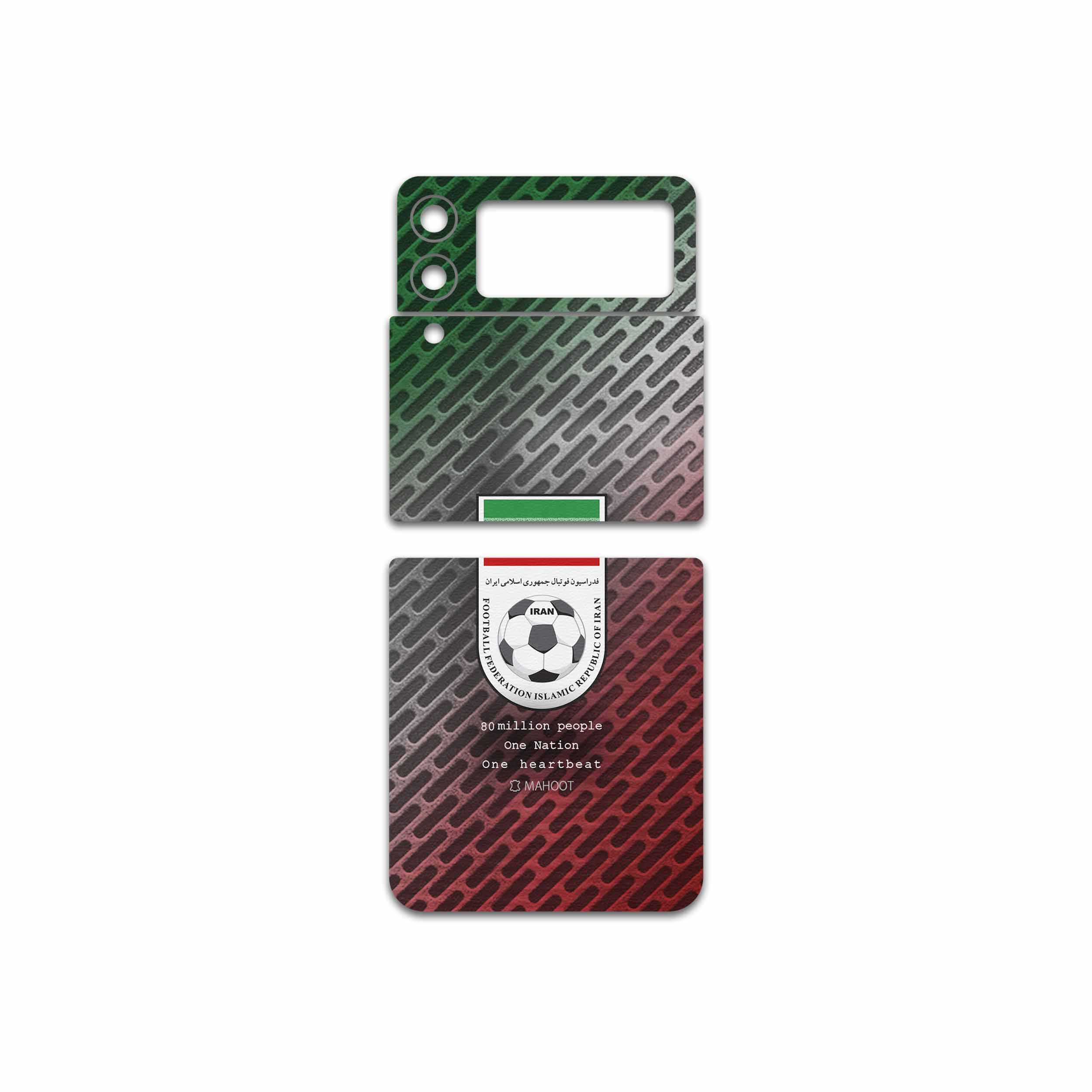 برچسب پوششی ماهوت مدل Iran-National-Football-Team مناسب برای گوشی موبایل سامسونگ Galaxy Z Flip3 5G