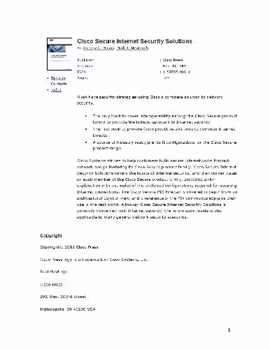 خرید و دانلود نسخه کامل کتاب Cisco Secure Internet Security Solutions