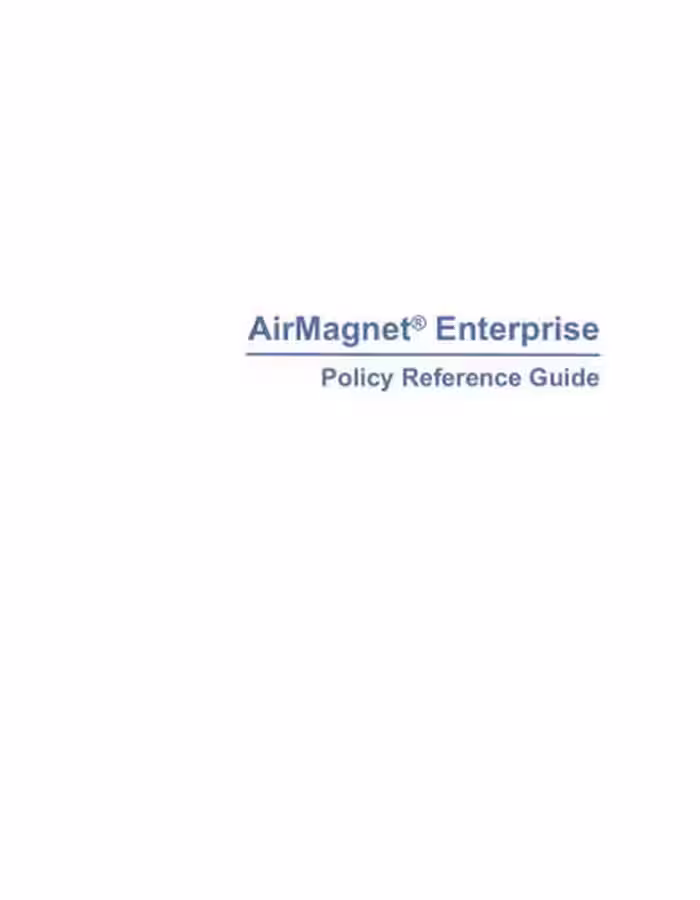 خرید و دانلود نسخه کامل کتاب AirMagnet Enterprise. Policy Reference Guide