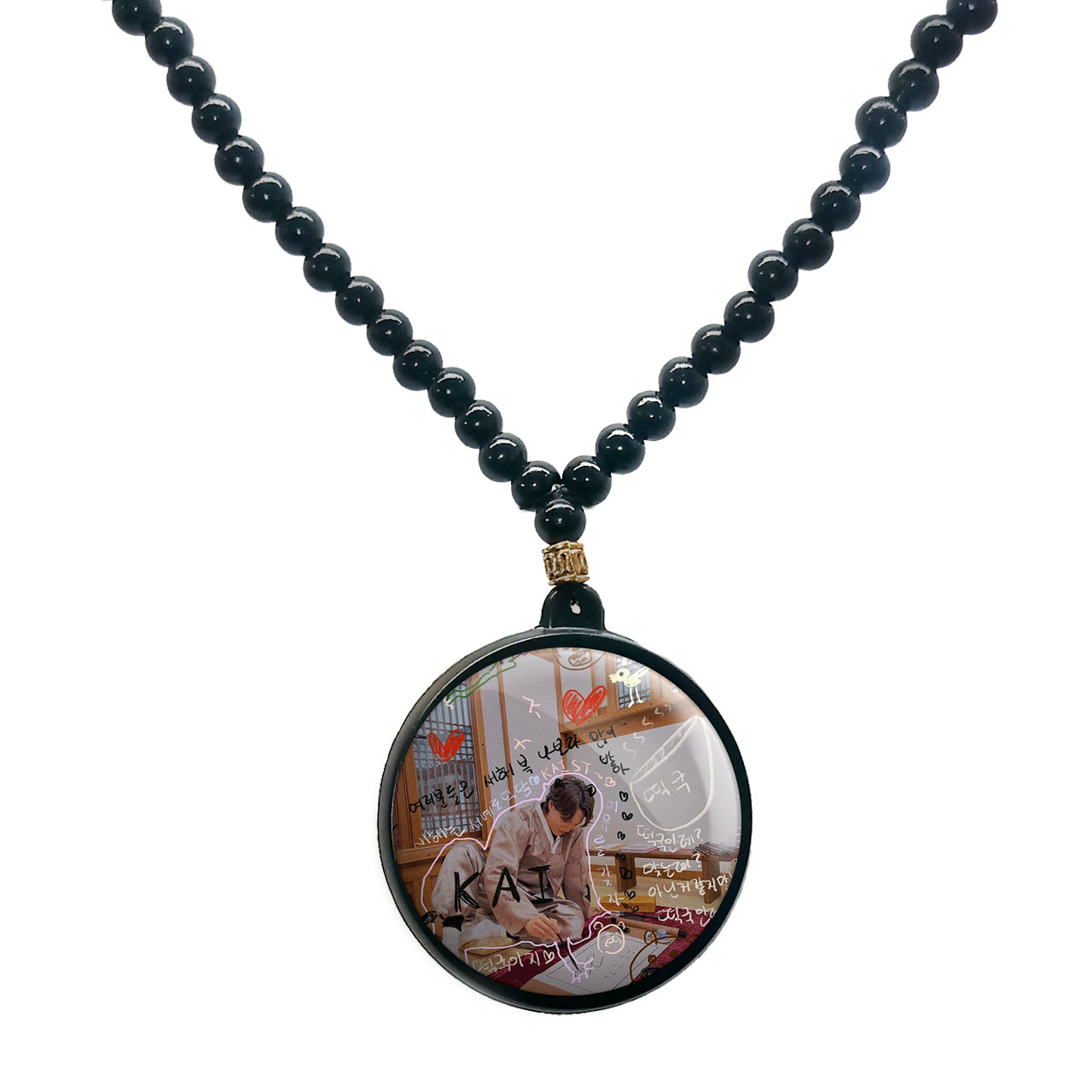 گردنبند پرمانه طرح exo کد pmd.13916 مدل دو طرفه