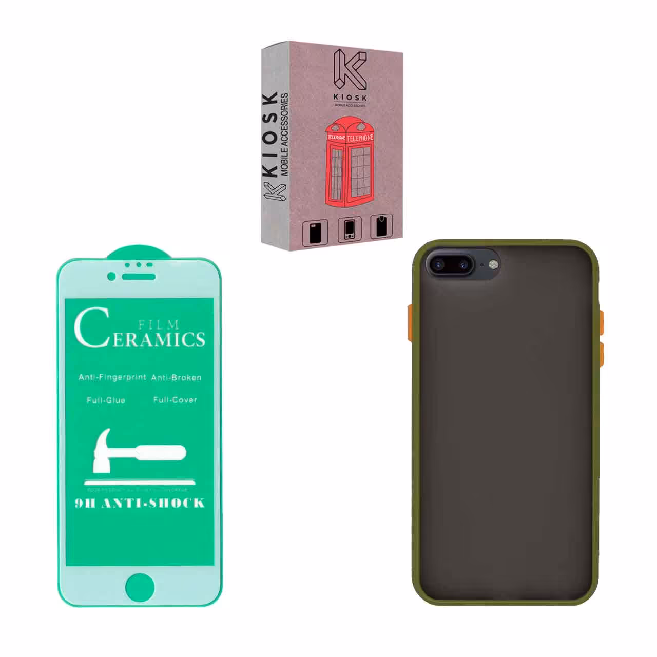  کاور کیوسک مدل KPC-KSRMC-1 مناسب برای گوشی موبایل اپل iPhone 7Plus/8Plus به همراه محافظ صفحه نمایش