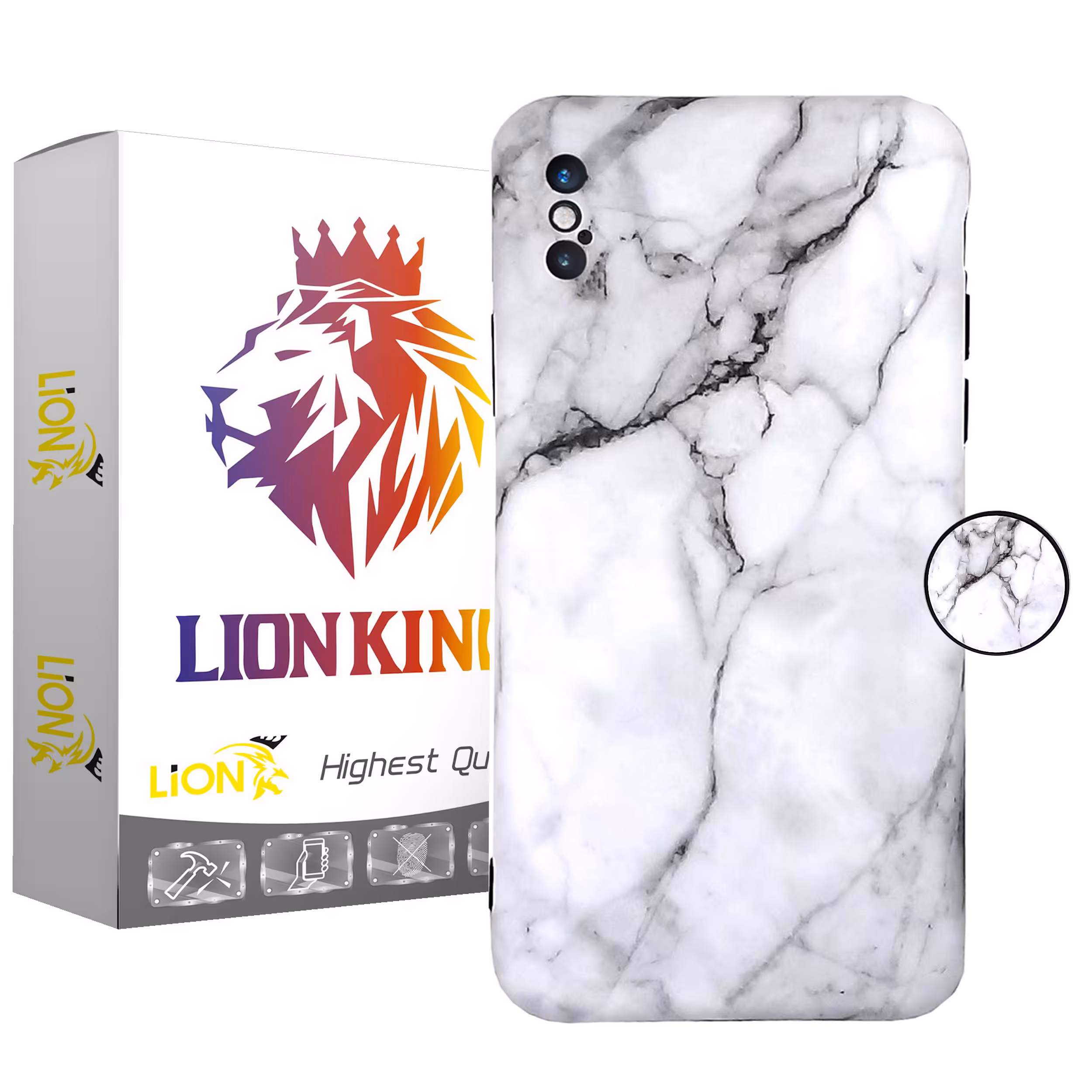   کاور لاین کینگ مدل stone مناسب برای گوشی موبایل اپل iPhone X/Xs به همراه پایه نگهدارنده