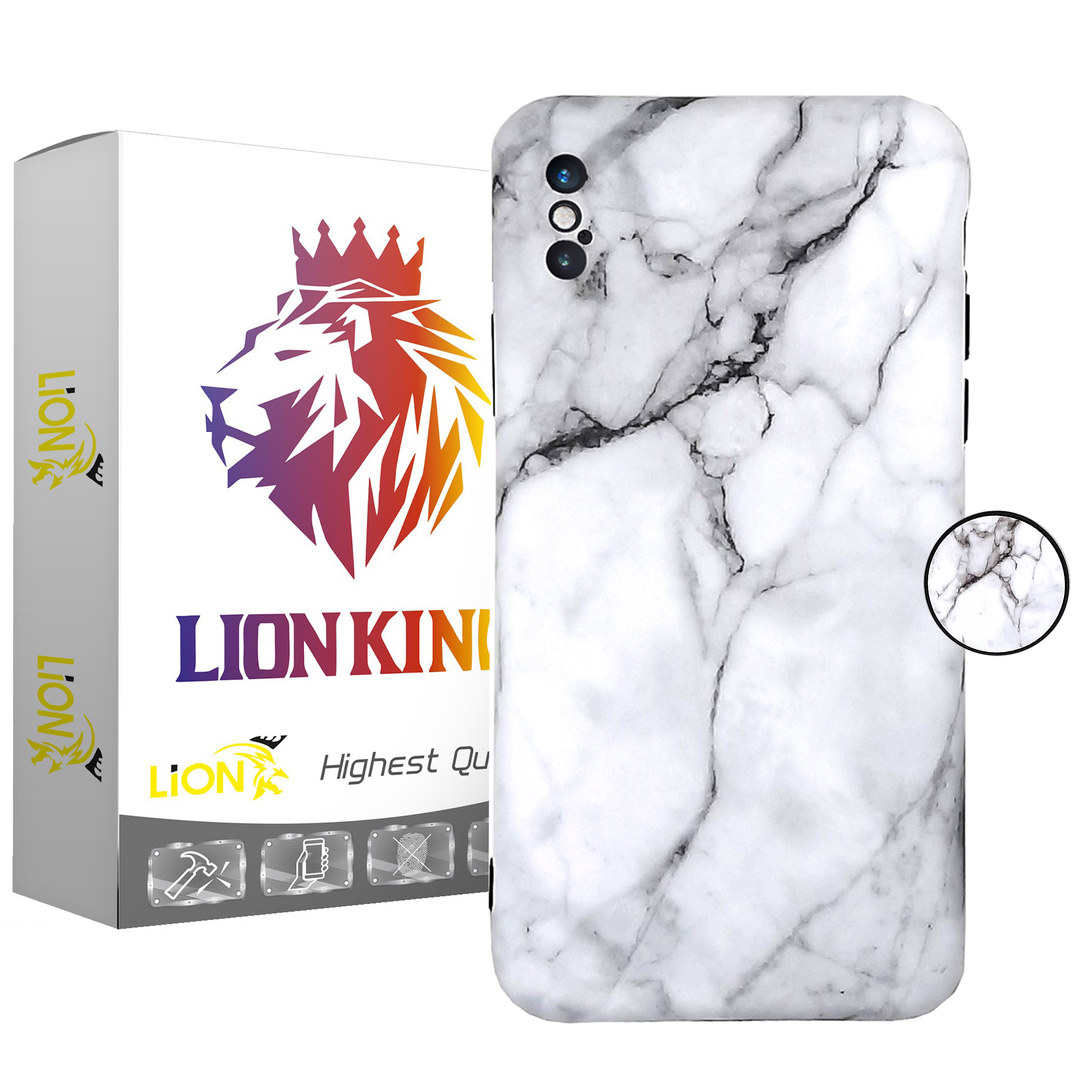   کاور لاین کینگ مدل stone مناسب برای گوشی موبایل اپل iPhone X/Xs به همراه پایه نگهدارنده