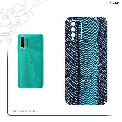 برچسب پوششی ماهوت مدل Turquoise feathers مناسب برای گوشی موبایل شیائومی Redmi 9T