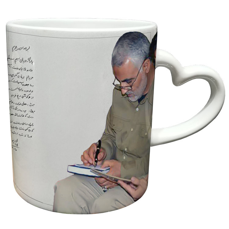 ماگ مدل دسته قلبی طرح سردار سلیمانی کد 26