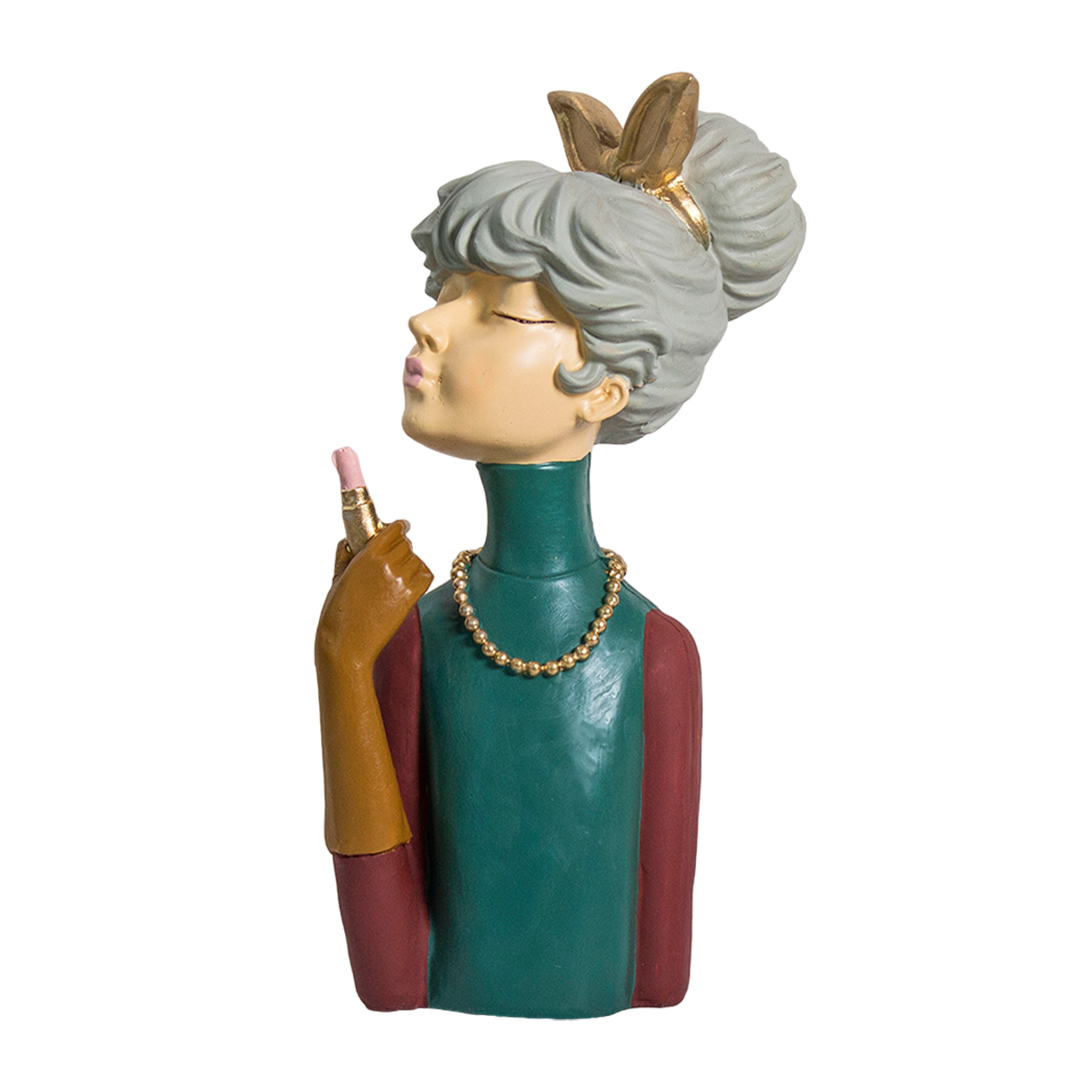 مجسمه مدل دختر رژ لب به دست