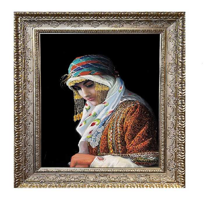تابلو نقاشی رنگ روغن طرح دختر کرمانج کد VLZ067