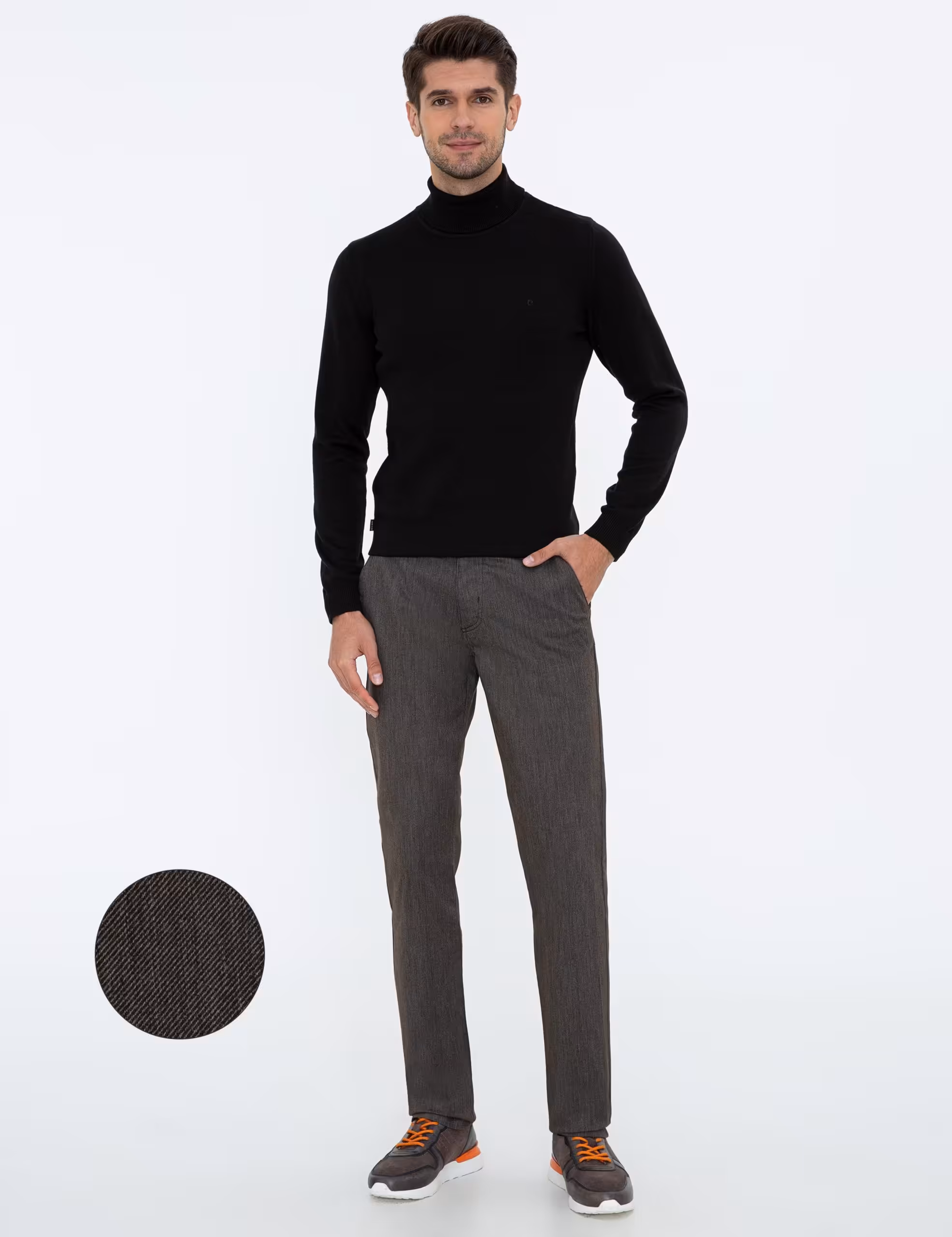 شلوار کتان مردانه قهوه ای پیرکاردین - فروشگاه لباس شهرمون