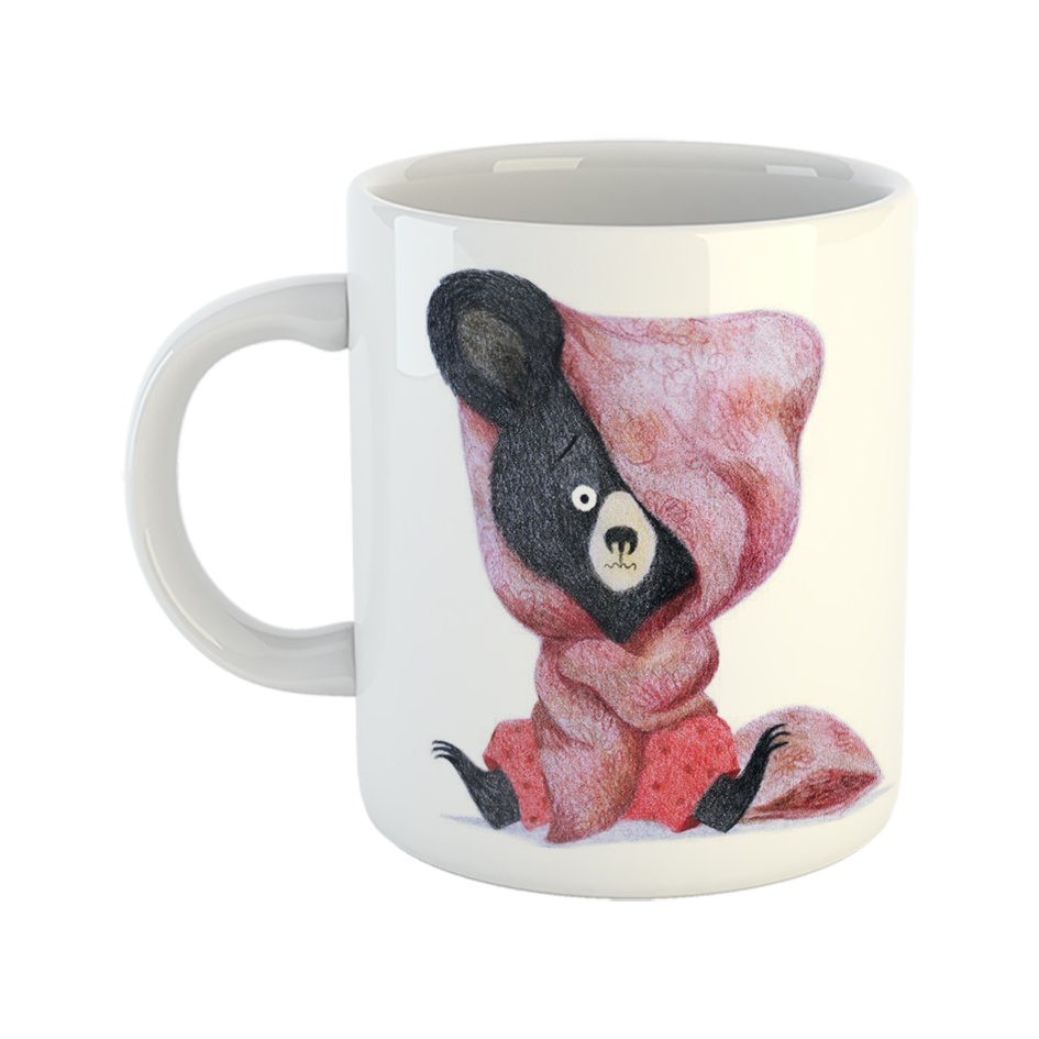 ماگ طرح خرس سرمایی مدل مداد رنگی 