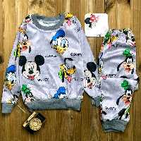 ست بلوز شلوار مخمل اسپرت پاییزی گوفی مناسب 2 تا 11 سال مخمل همیشه جذاب