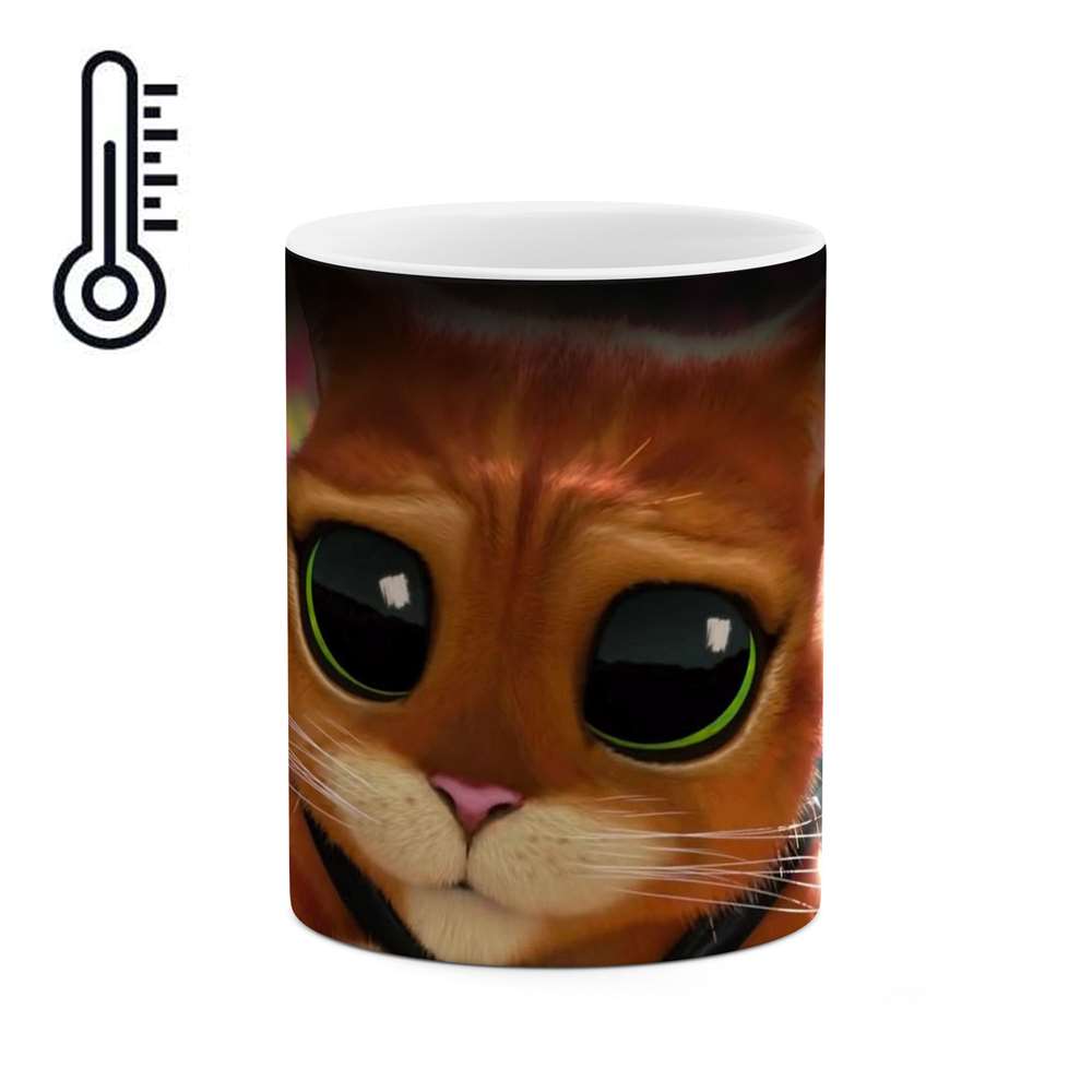 ماگ حرارتی طرح انیمیشن گربه چکمه پوش  مدل mgph15754