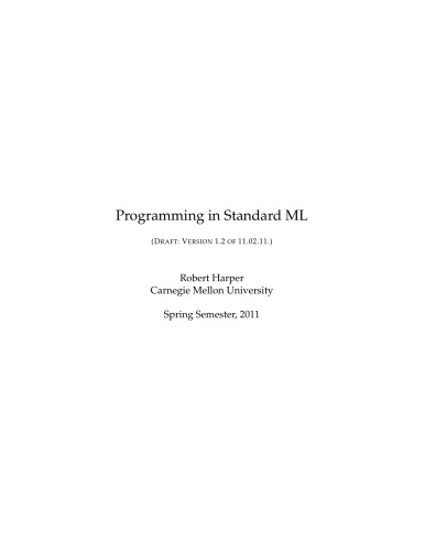 خرید و دانلود نسخه کامل کتاب Programming in Standard ML (110211 draft)