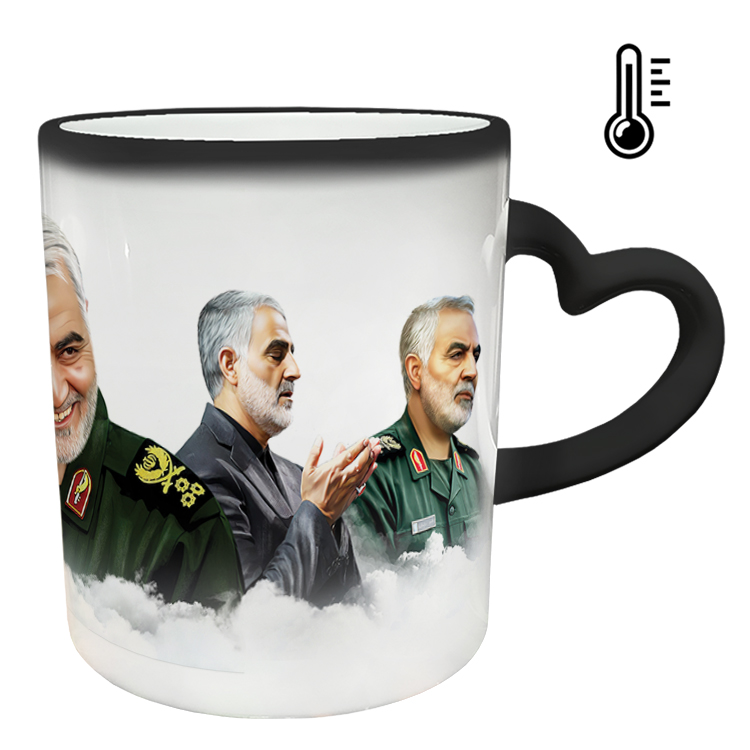 ماگ حرارتی مدل دسته قلبی طرح سردار سلیمانی کد 79