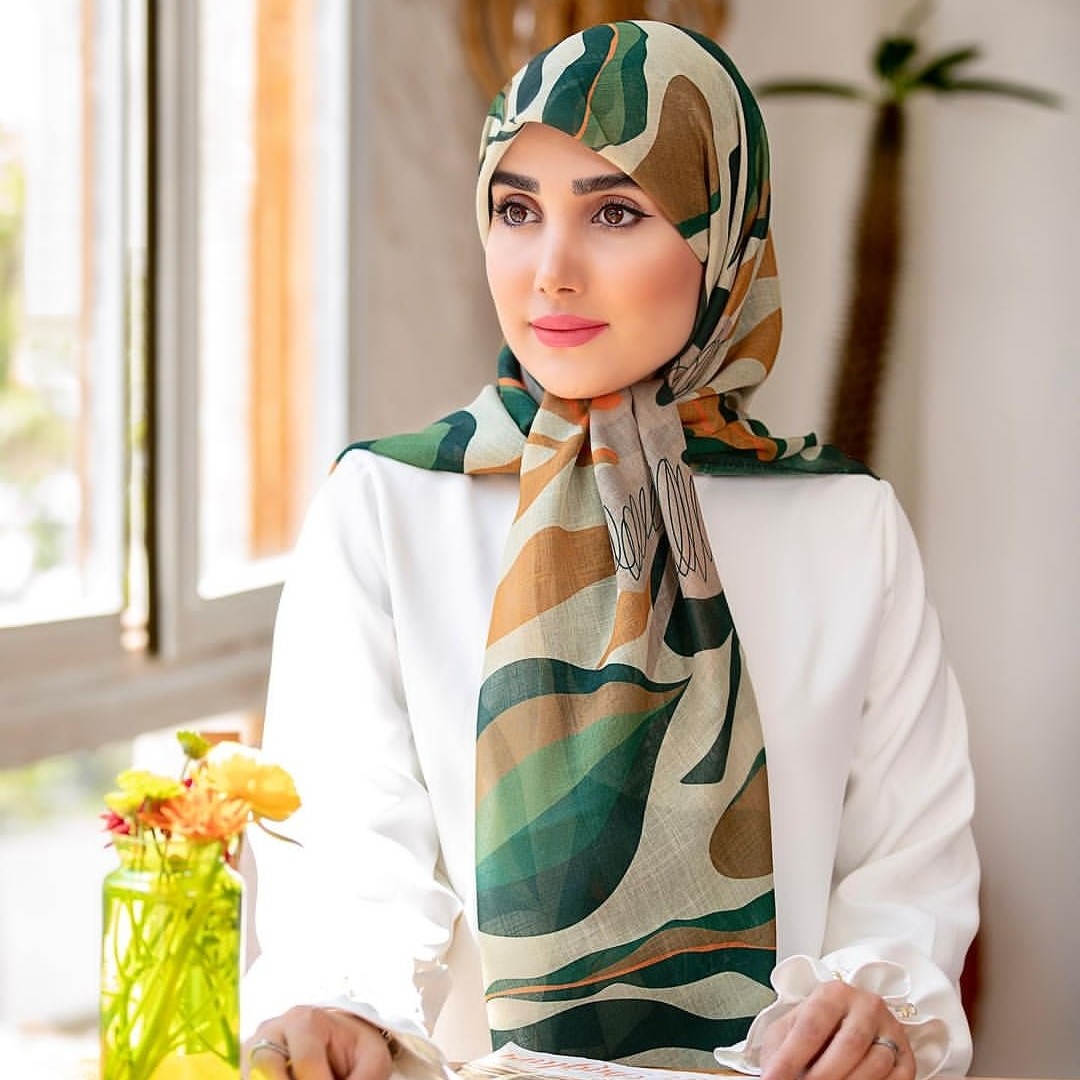 روسری سوپر نخ سبز رنگ