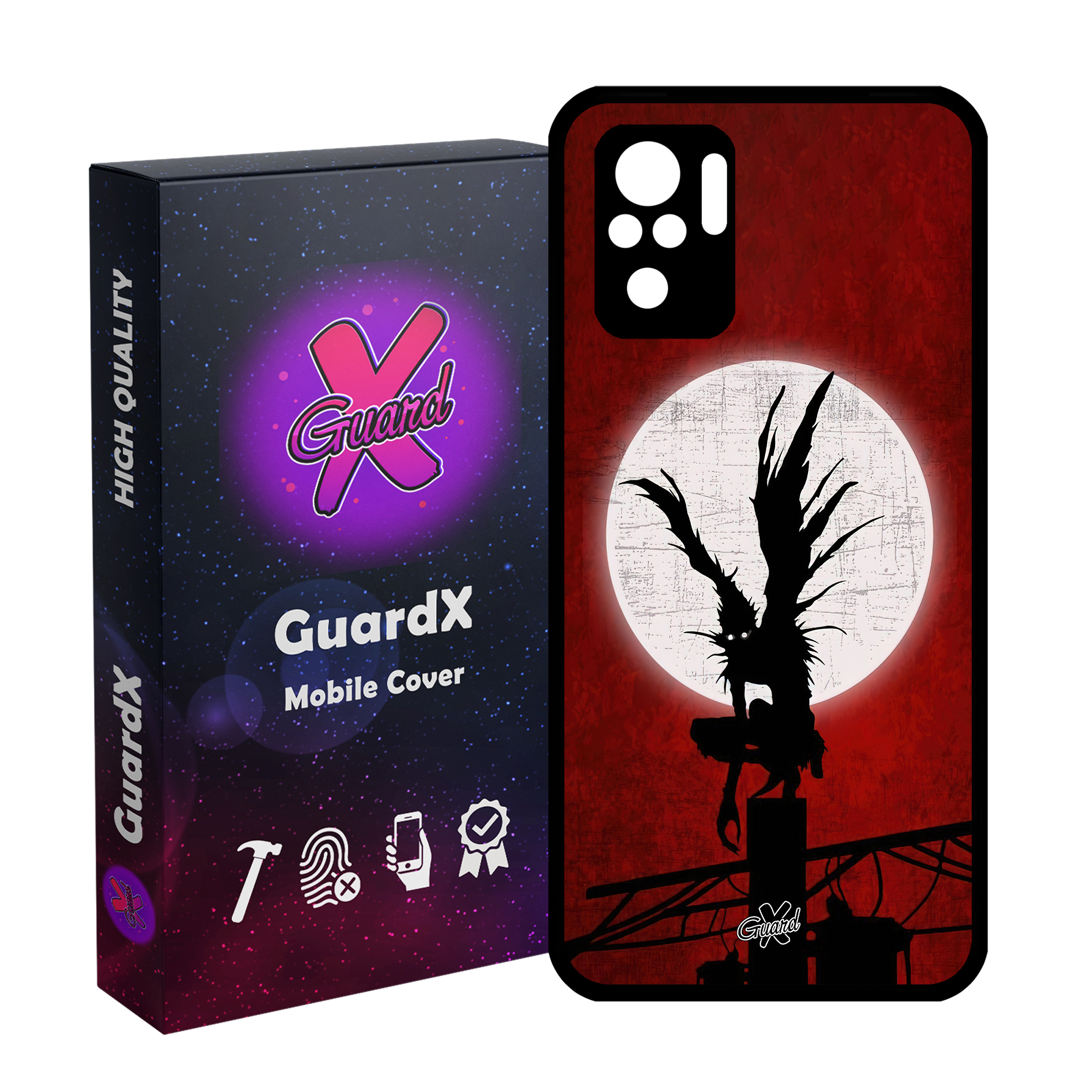 کاور گارد ایکس طرح دفترچه مرگ انیمه مدل Glass10556 مناسب برای گوشی موبایل شیائومی Redmi Note 10 4G/Redmi Note 10S