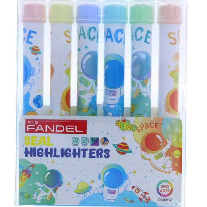 ماژیک هایلایتر 6 رنگ مهردار فضانورد فاندل