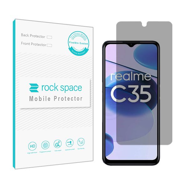 گلس ریلمی C35 مدل نانو هیدروژل پرایوسی برند راک اسپیس کد S