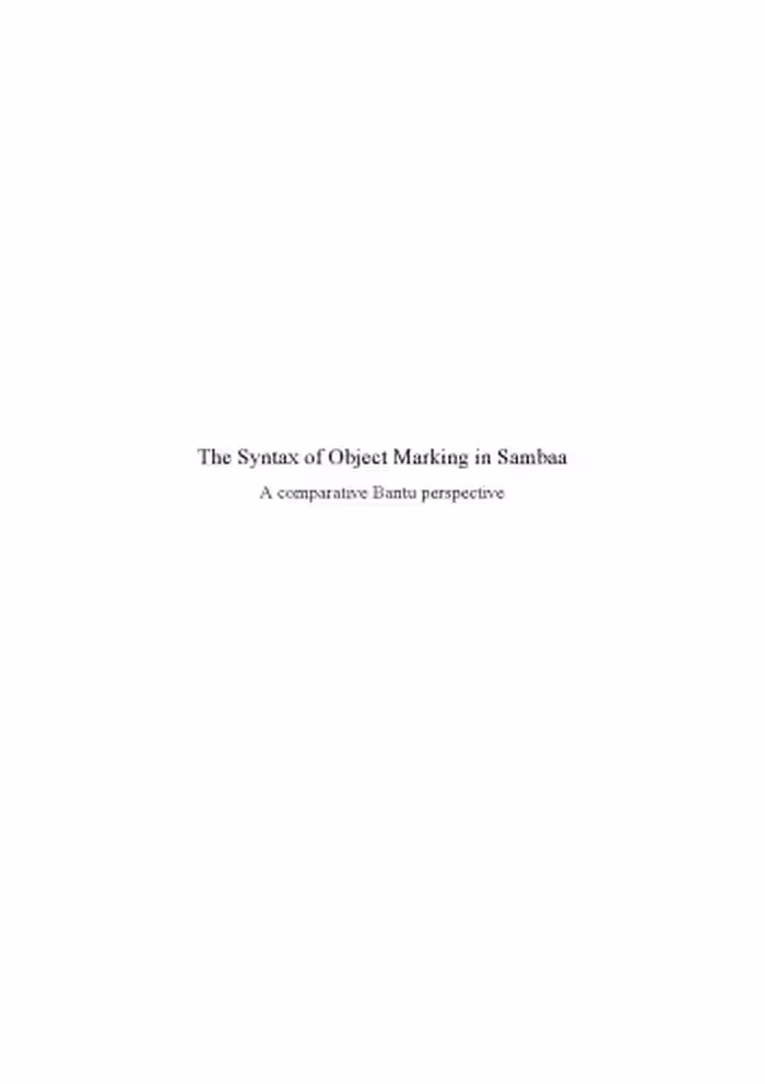 خرید و دانلود نسخه کامل کتاب The Syntax of Object Marking in Sambaa: A comparative Bantu perspective