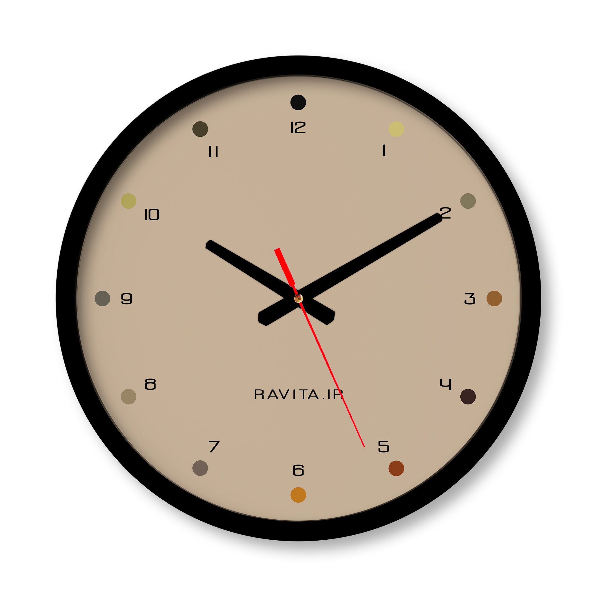 ساعت دیواری بزرگ راویتا طرح Minimal Color کد 3641