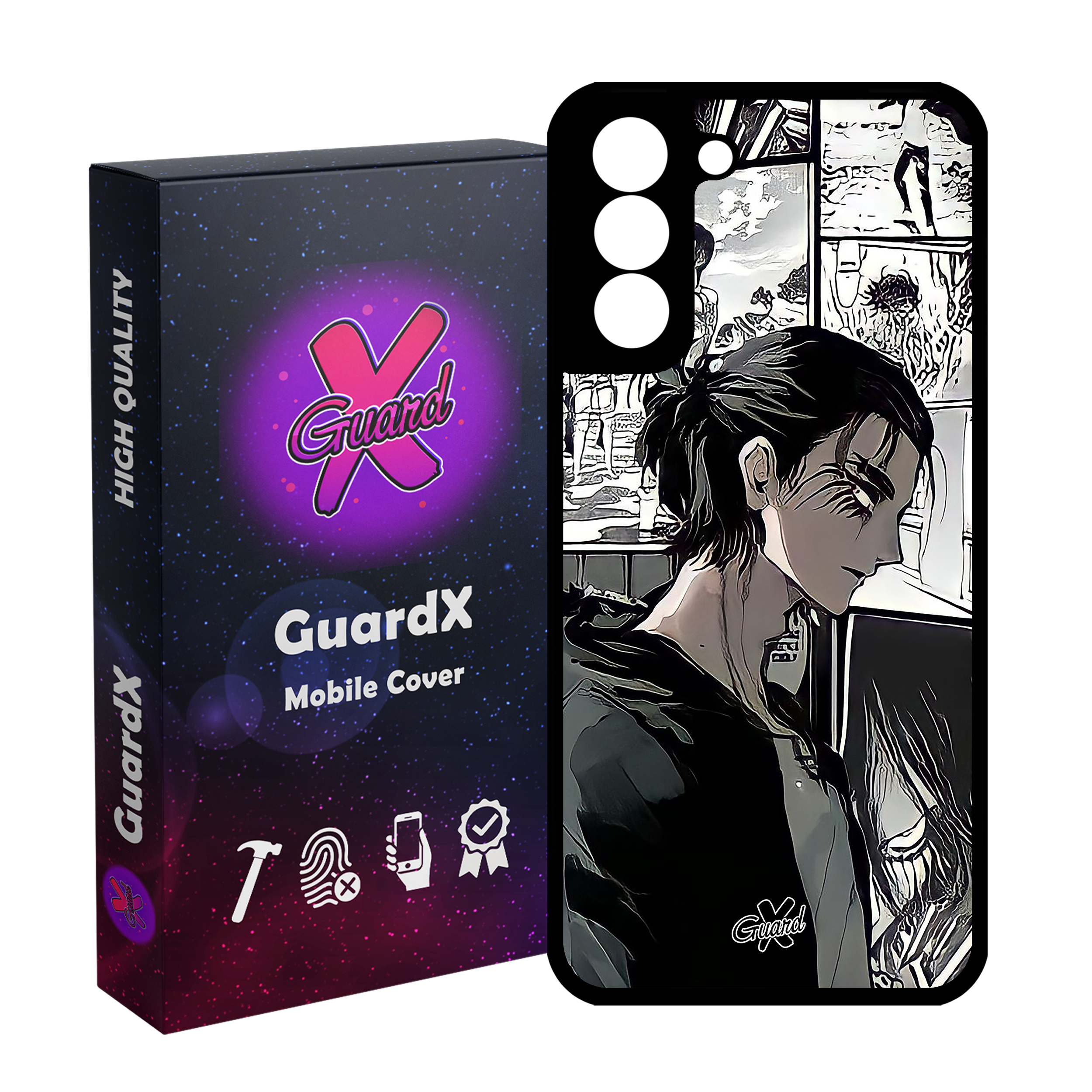 کاور گارد ایکس طرح Eren Yeager Anime مدل Glass10442 مناسب برای گوشی موبایل سامسونگ Galaxy S21 FE