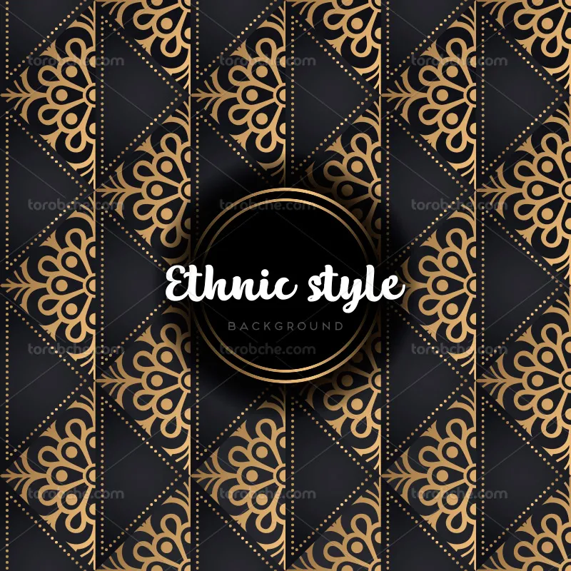 وکتور پس زمینه سنتی طلایی مشکی | گرافیک با طعم تربچه