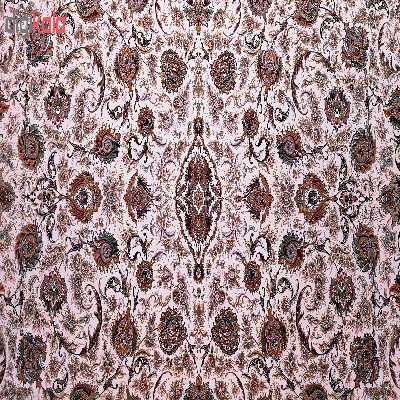 فرش ماشینی زمرد مشهد طرح افشان 45000 زمینه کرم