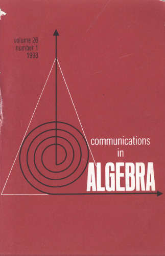 خرید و دانلود نسخه کامل کتاب Communications in Algebra, volume 26, number 1, 1998