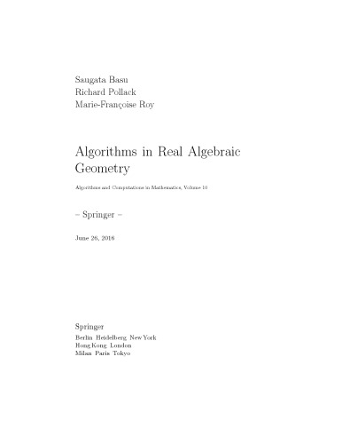 خرید و دانلود نسخه کامل کتاب Algorithms in Real Algebraic Geometry