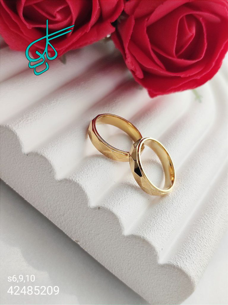 خرید حلقه استیل تراش طلایی رنگ ثابت کد 2015710 - ردگل