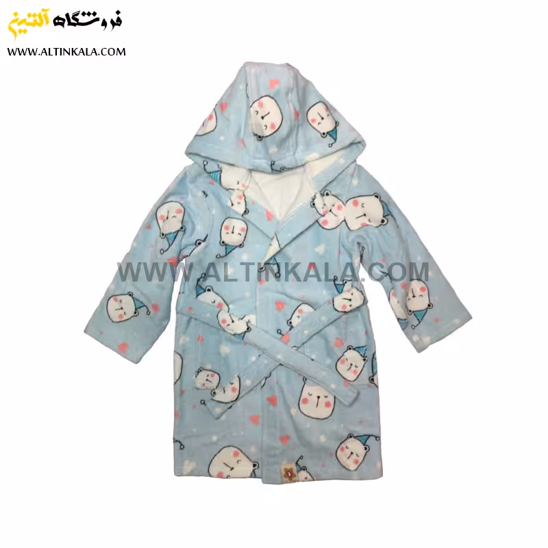 حوله پالتویی کودک پودایران طرح خرس آبی سایز 80
