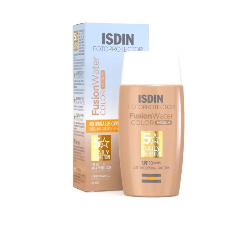 کرم ضد آفتاب رنگی ایزدین رنگ متوسط حاوی SPF50 حجم 50 میل