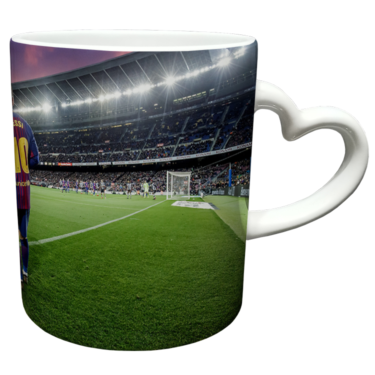 ماگ مدل دسته قلبی طرح مسی کد 92