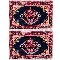 فرش دستبافت نیم متری طرح گلدانی کد SH 72 یک جفت