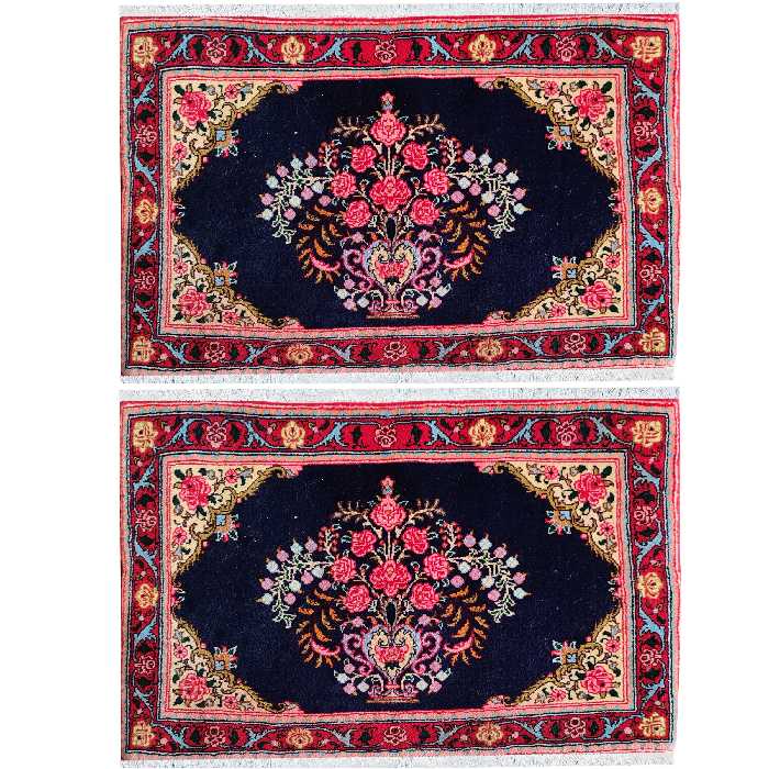 فرش دستبافت نیم متری طرح گلدانی کد SH 72 یک جفت