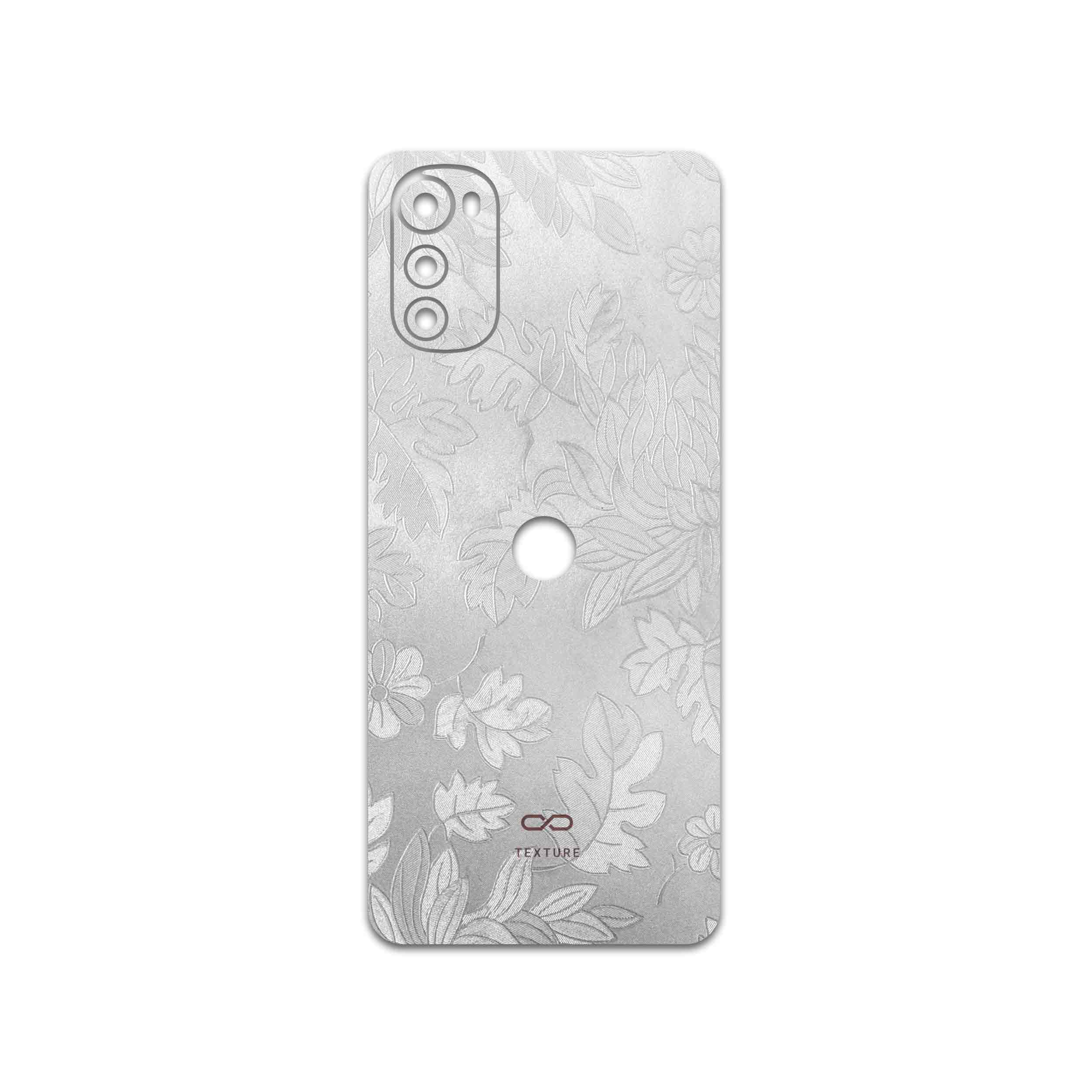 برچسب پوششی ماهوت مدل Silver-Wildflower مناسب برای گوشی موبایل موتورولا Moto E32s